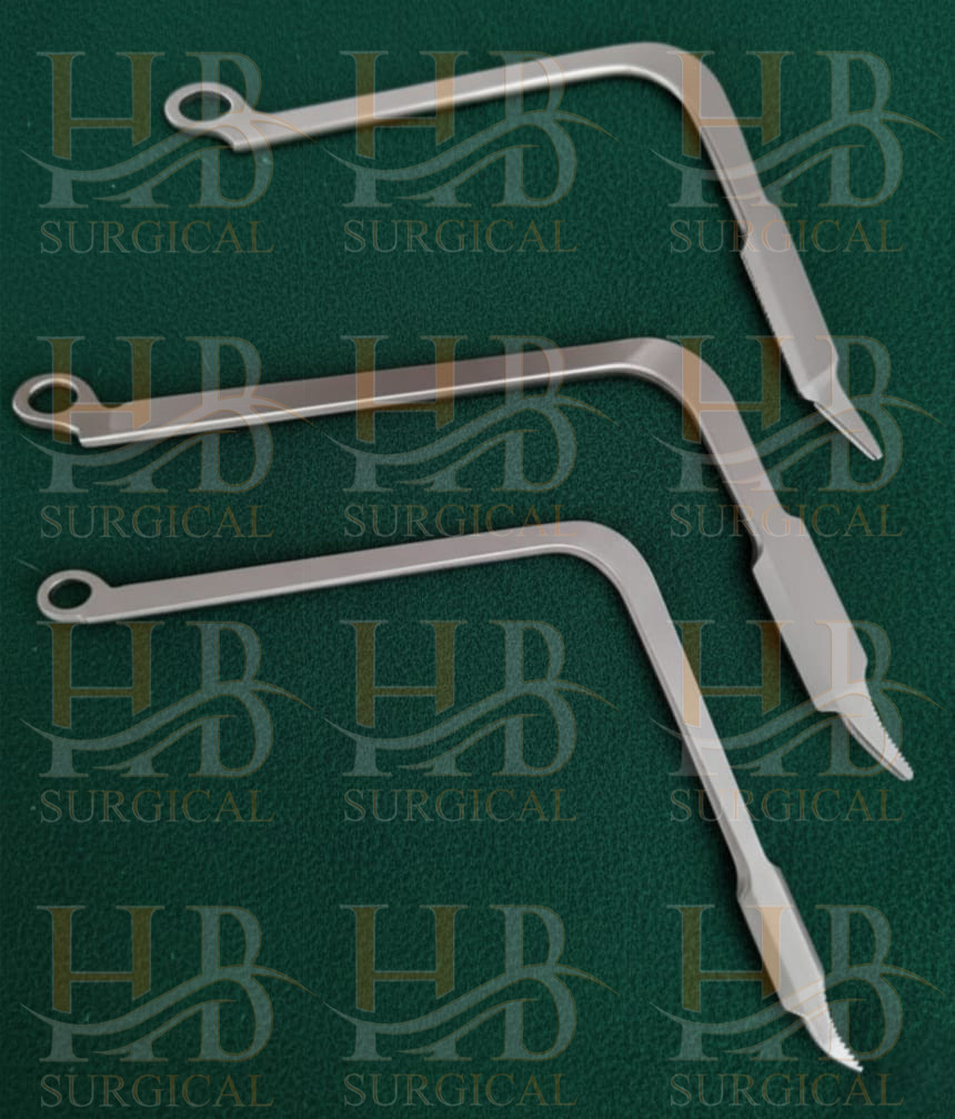 Bended Hohmann Retractor Orthopedic Surgical Instruments Set Of 3 Pcs