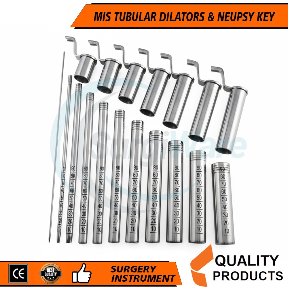 MIS Tubular Retractor Dilators+Neupsy Key Silver 27-29mm Surgery Instruments