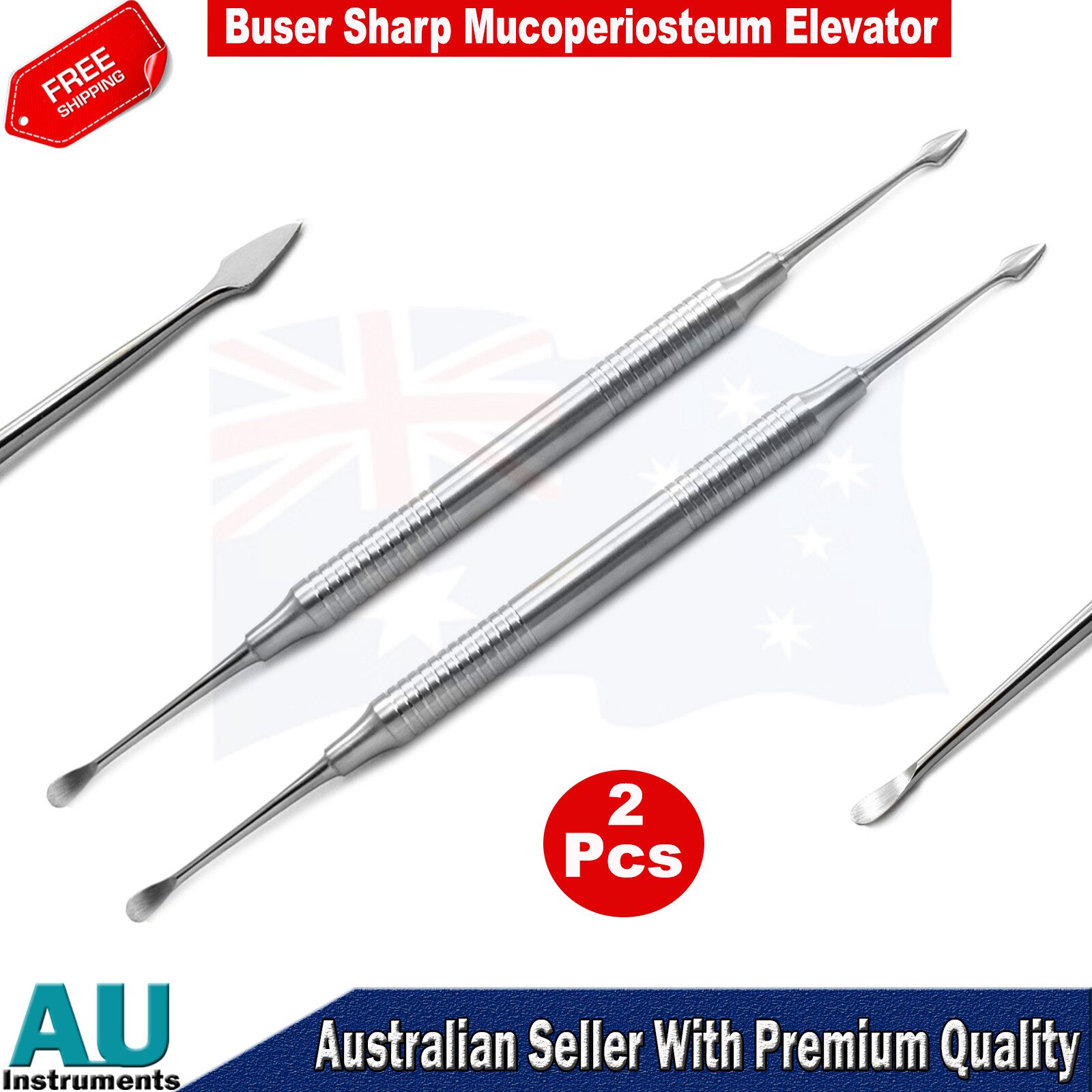 Periosteal Sharp Buser Elevator Dental Implant Veterinary Mucoperiosteum New X2