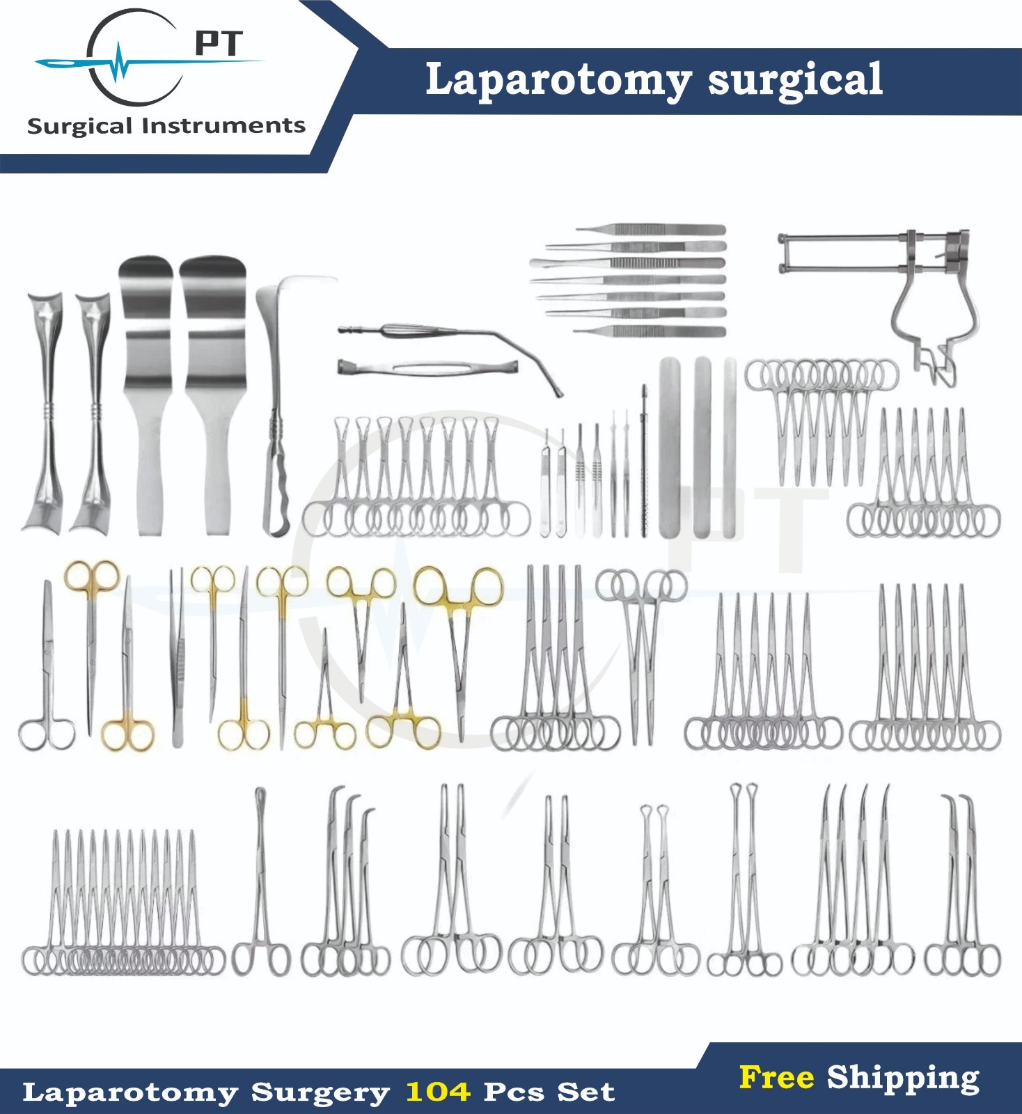 Laparotomy Surgery Surgical Laparoscopic General Set 104 Pcs Basic Kit