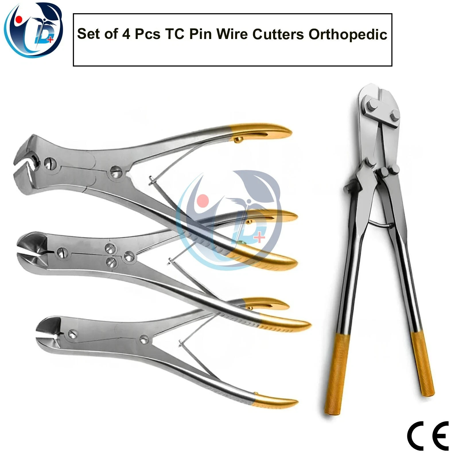 4 Pc TC Orthopedic Pin & Wire Cutter Set – Surgical Grade Stainless Steel