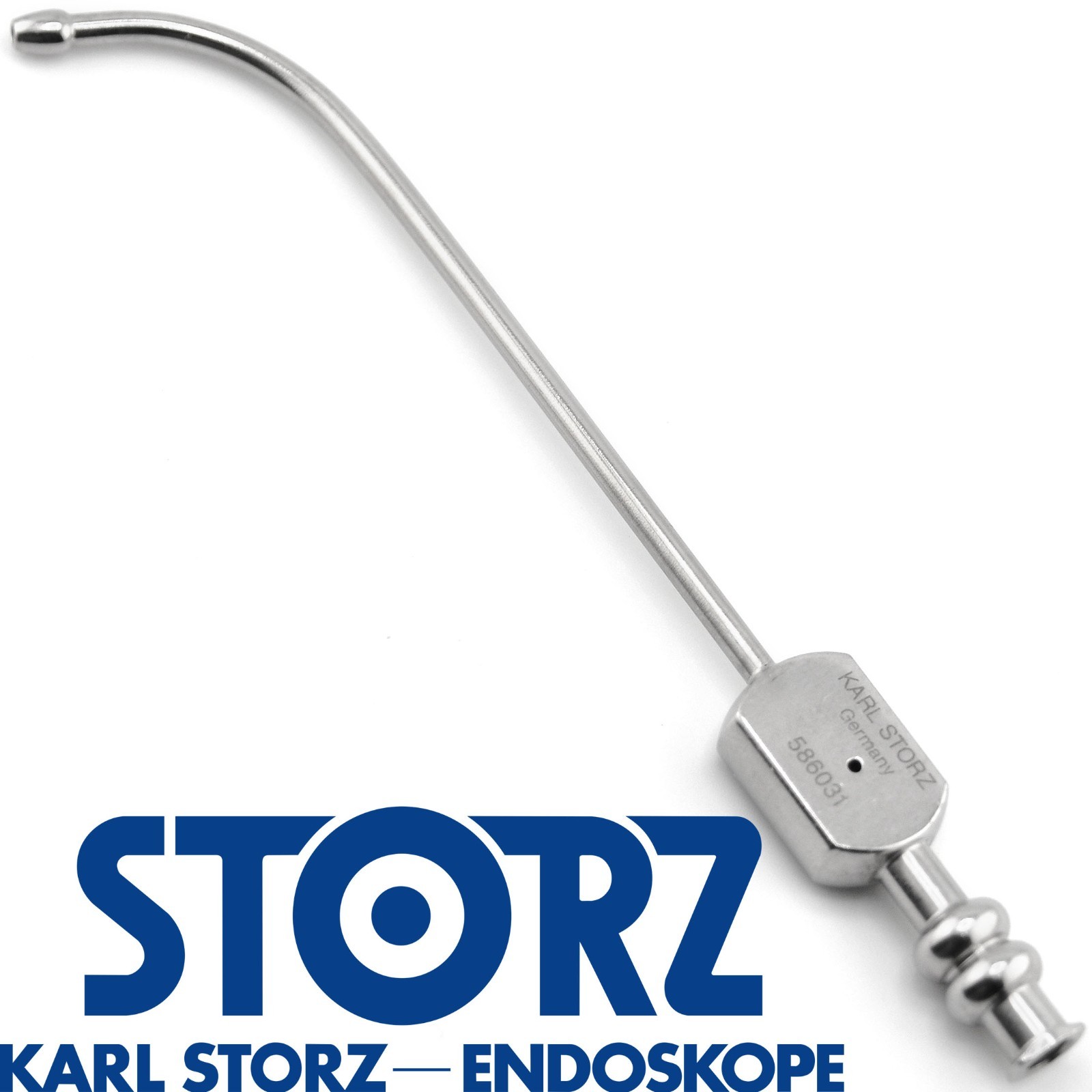Karl Storz 586031 EICKEN Luer Lock Antrum Cannula Long curved 3mm x 12.5cm 5″