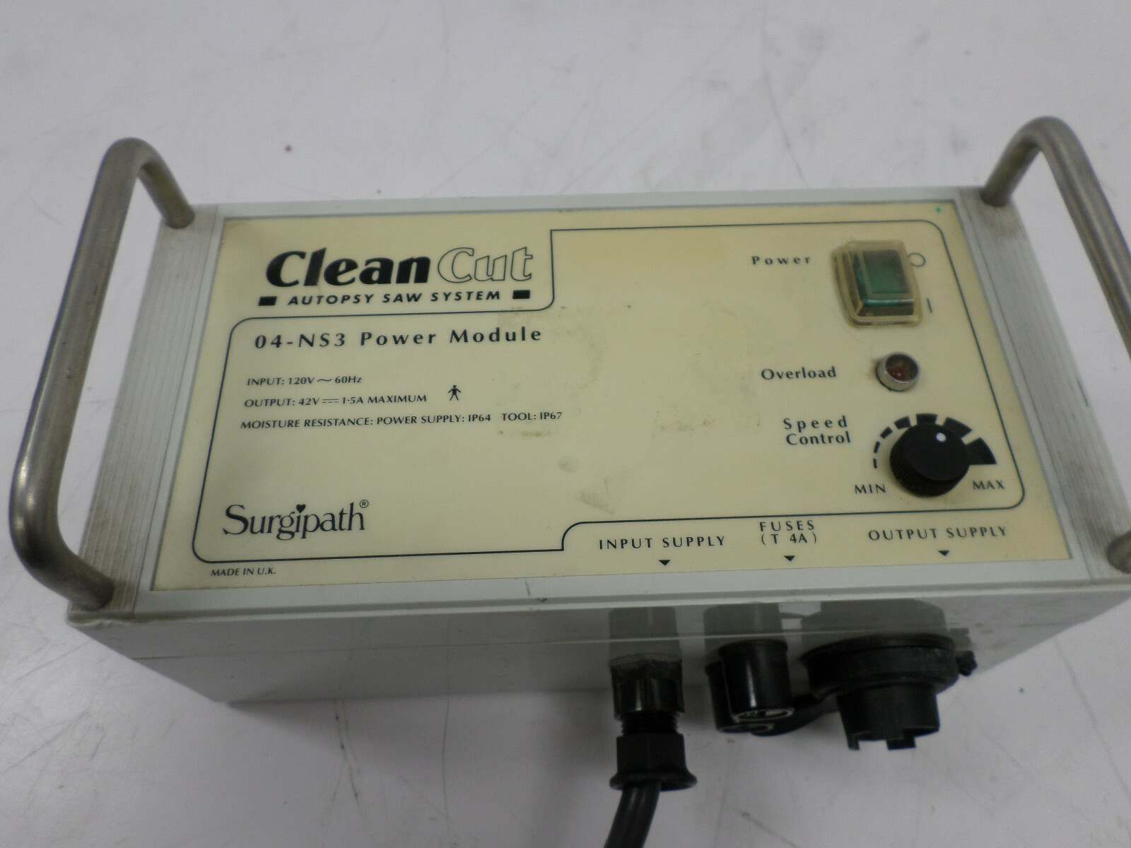 Surgipath 04-NS3 Power Module 04NS3110T for Clean Cut Autopsy Saw System