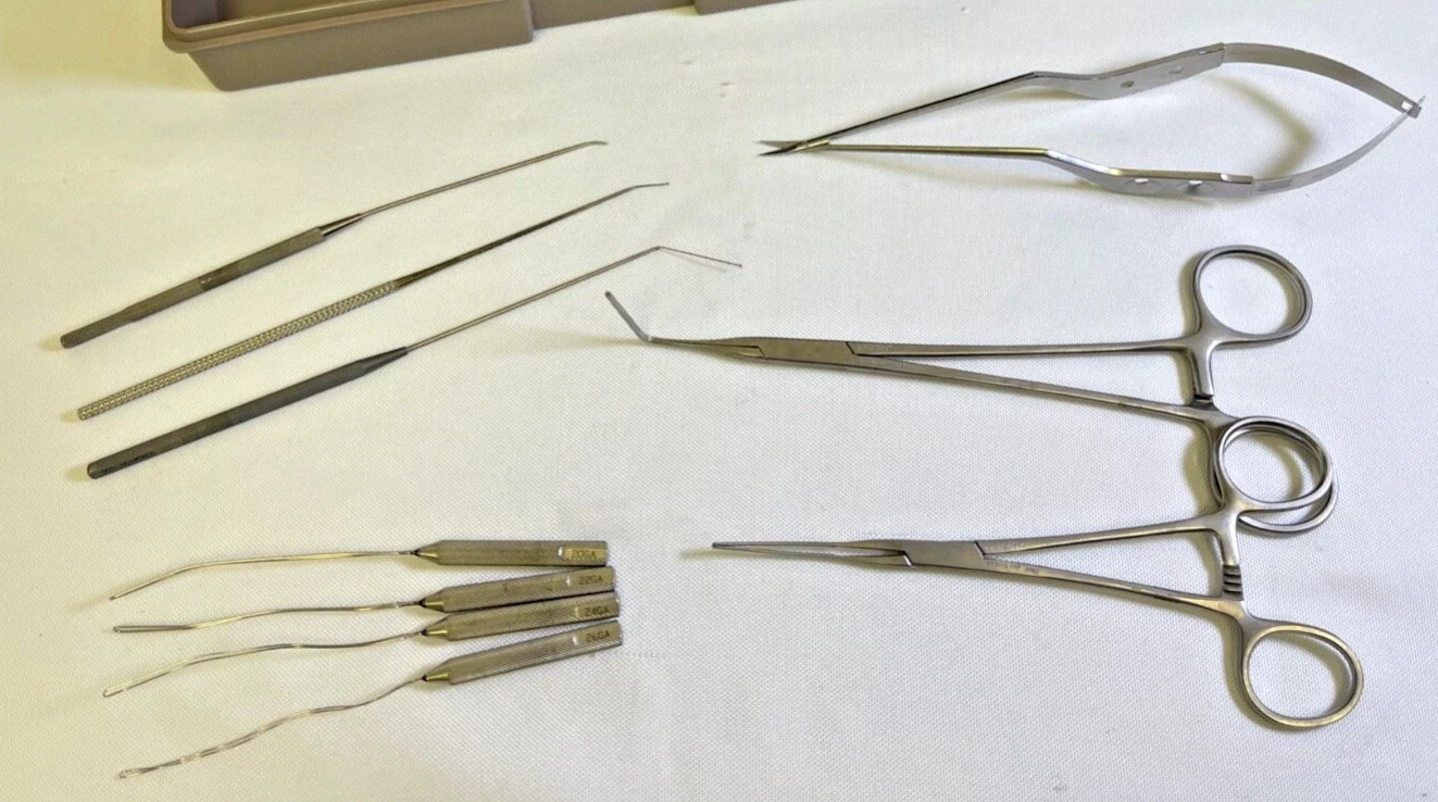 10 Piece V Mueller SSI Cardiovascular Set Endarterectomy Spatula Ball Probes