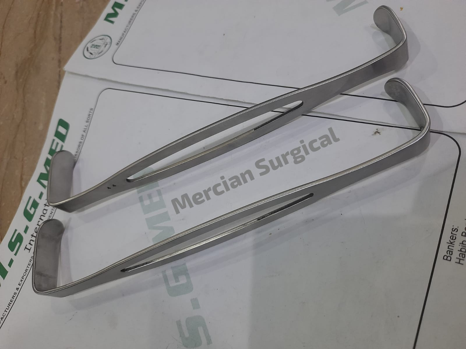 Surgical Parker-Langenbeck (US Army) Retractors Double Ended 22cm Stainless 2PCS