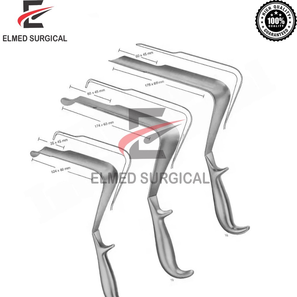 ST Mark Pelvis Retractor Deep Surgery Orthopedic Surgical Instrument Set Of 3Pcs