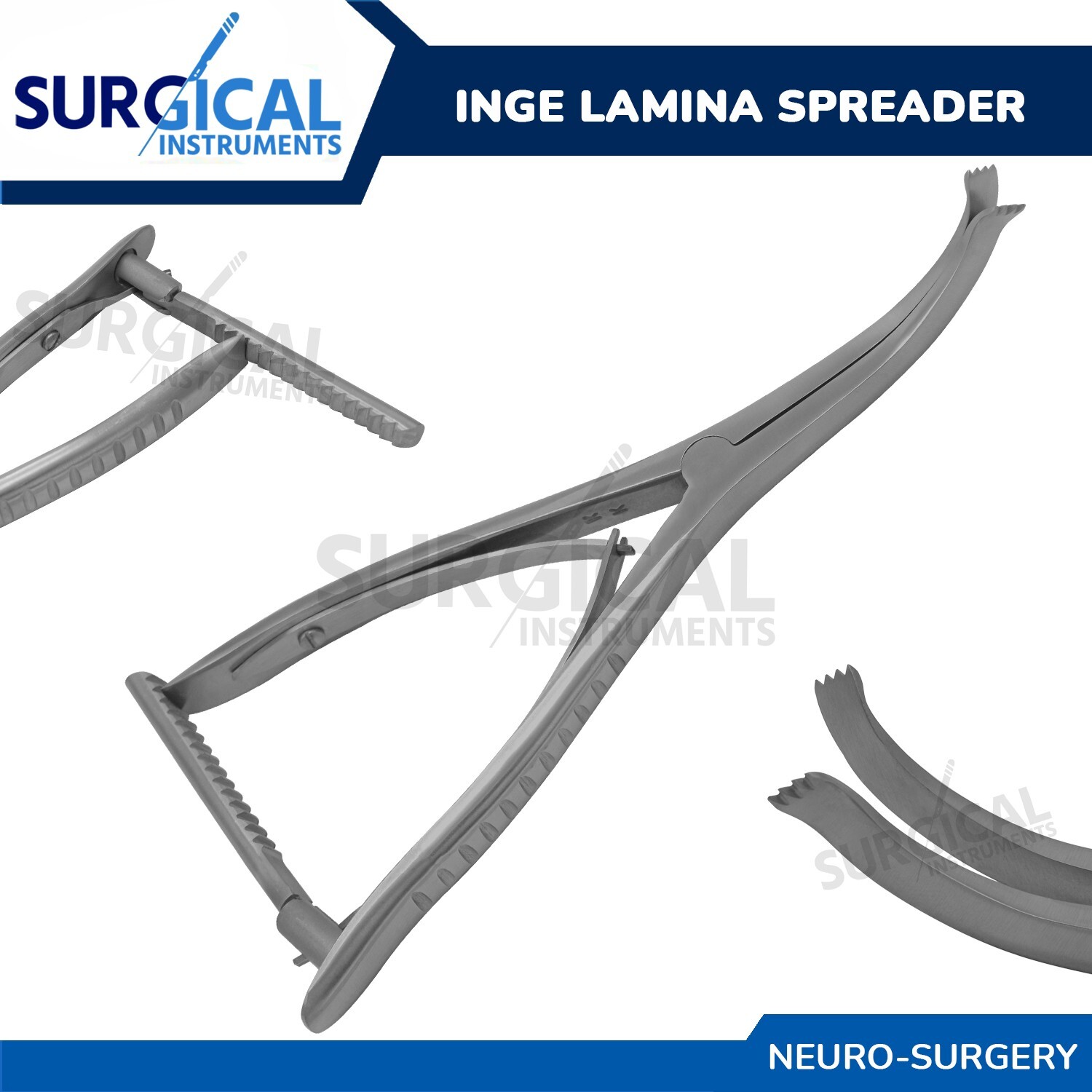 Inge Lamina Spreader 6″ (15.2cm) Jaws Open to Neurosurgery Surgical German Grade