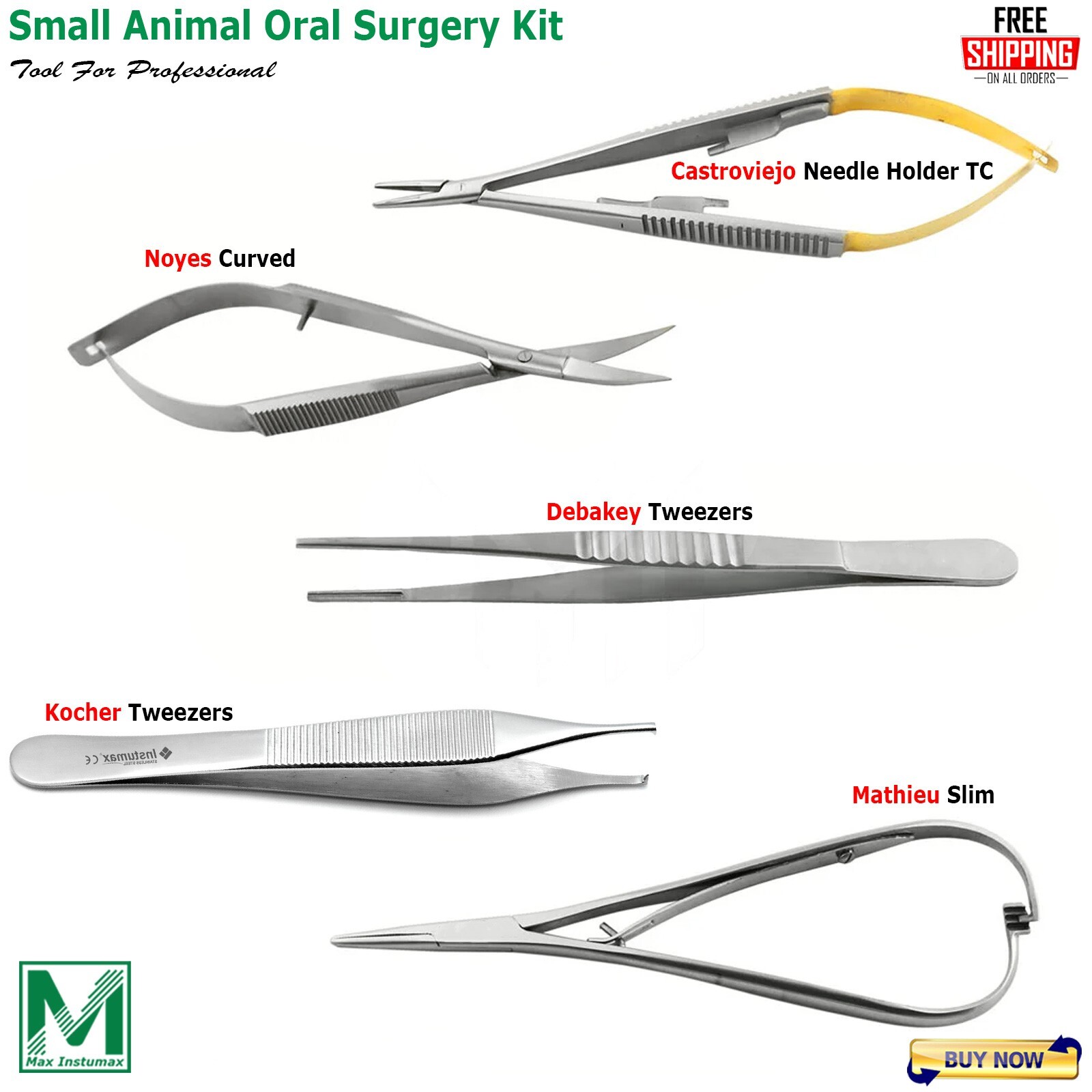 Small Animal Spay Neutering Surgery Kit Veterinary Oral Surgery Instruments New