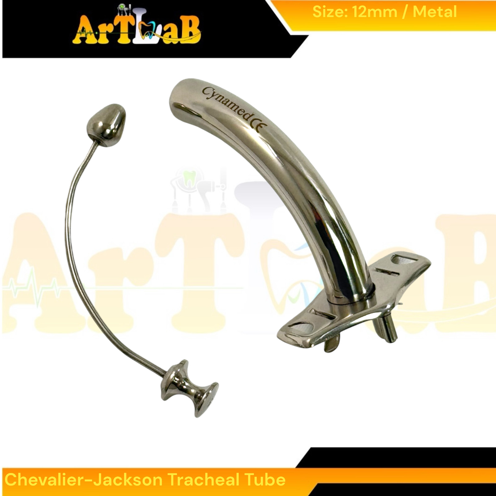 Size 12 Chevalier-Jackson Tracheal Tube Cannula with Obsturator – Tracheostomy