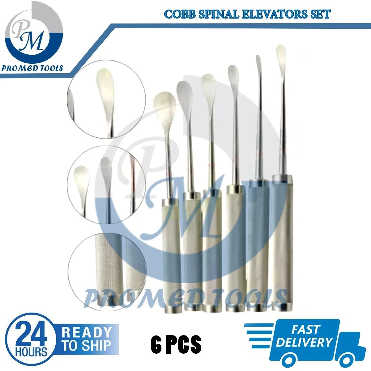 Cobb Elevator Set 6 Pcs – Best Orthopedic Spine Surgical Elevators Instruments