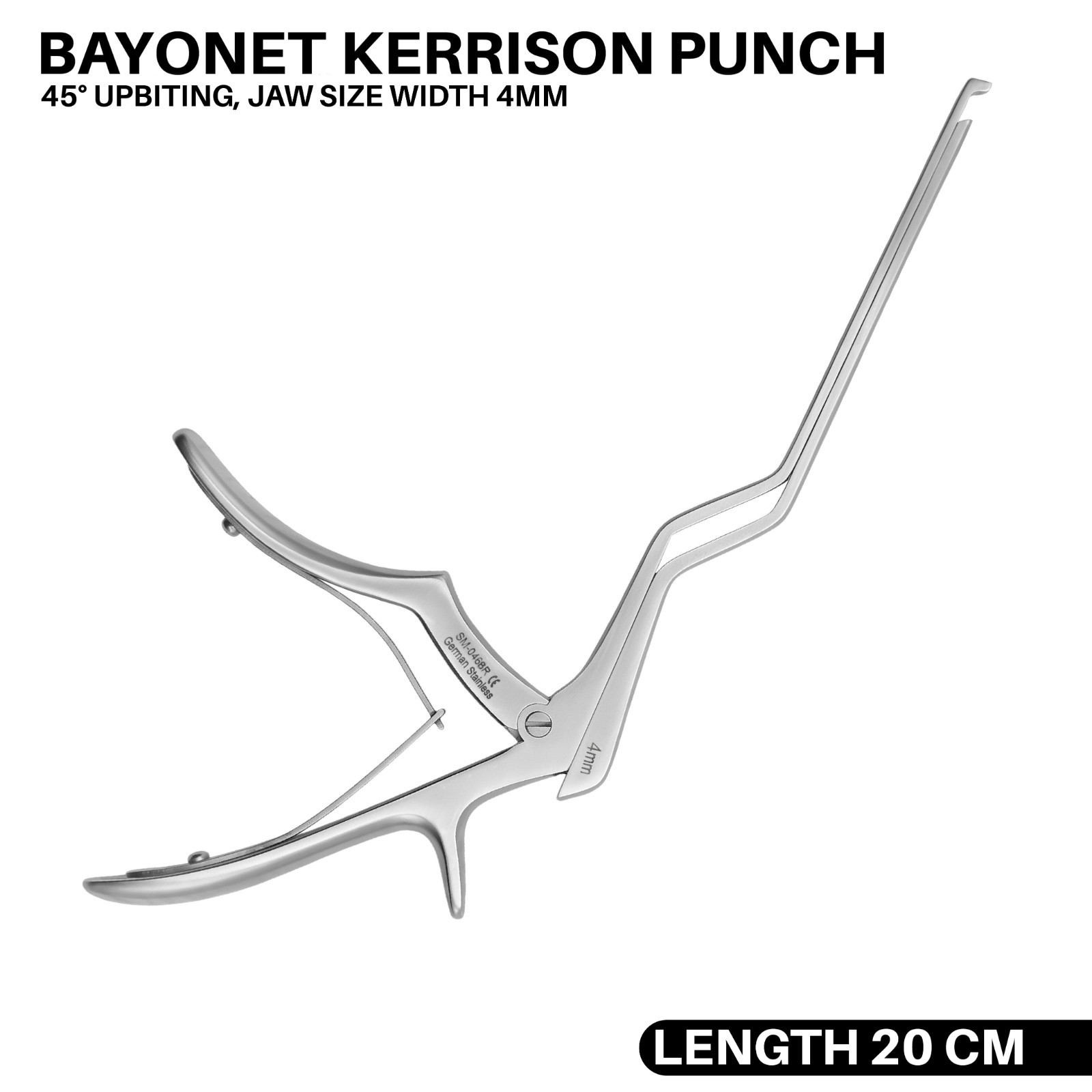 Kerrison Bayonet Punch 45° upbiting Jaw Size 4 mm Orthopedic Instrument German
