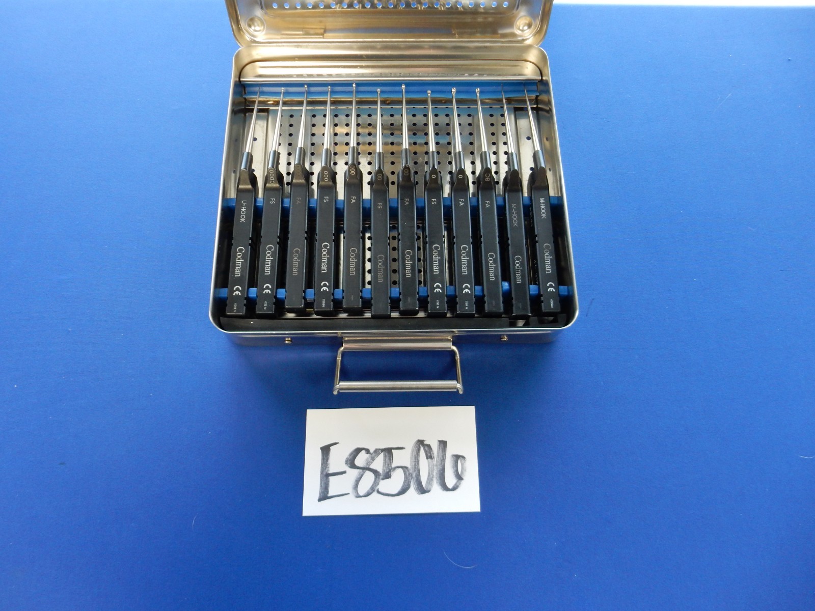 Codman Karlin Set of Forward Facing Set of Curettes and Hooks with Case