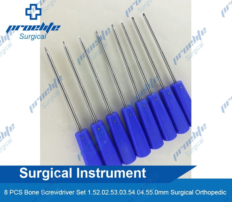 8 PCS Bone Screwdriver Set 1.5/2.0/2.5/3.0/3.5/4.0/4.5/5.0mm Surgical Orthopedic