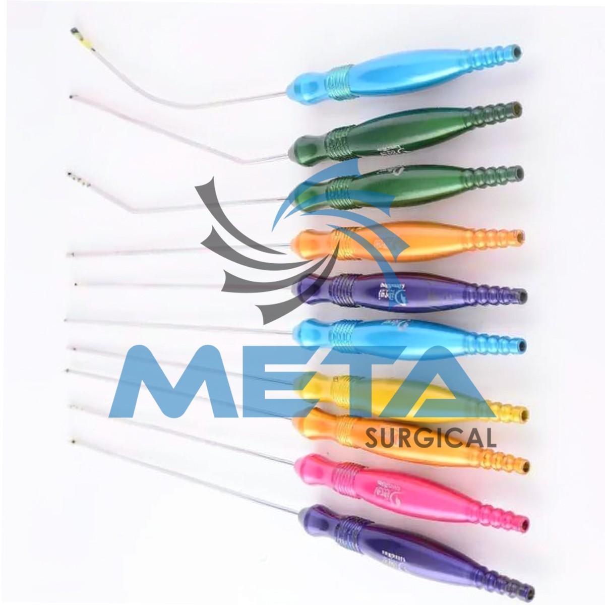 Liposuction Cannulas With Fixed Handle 10 Pcs Set Plastic Surgery Instrument