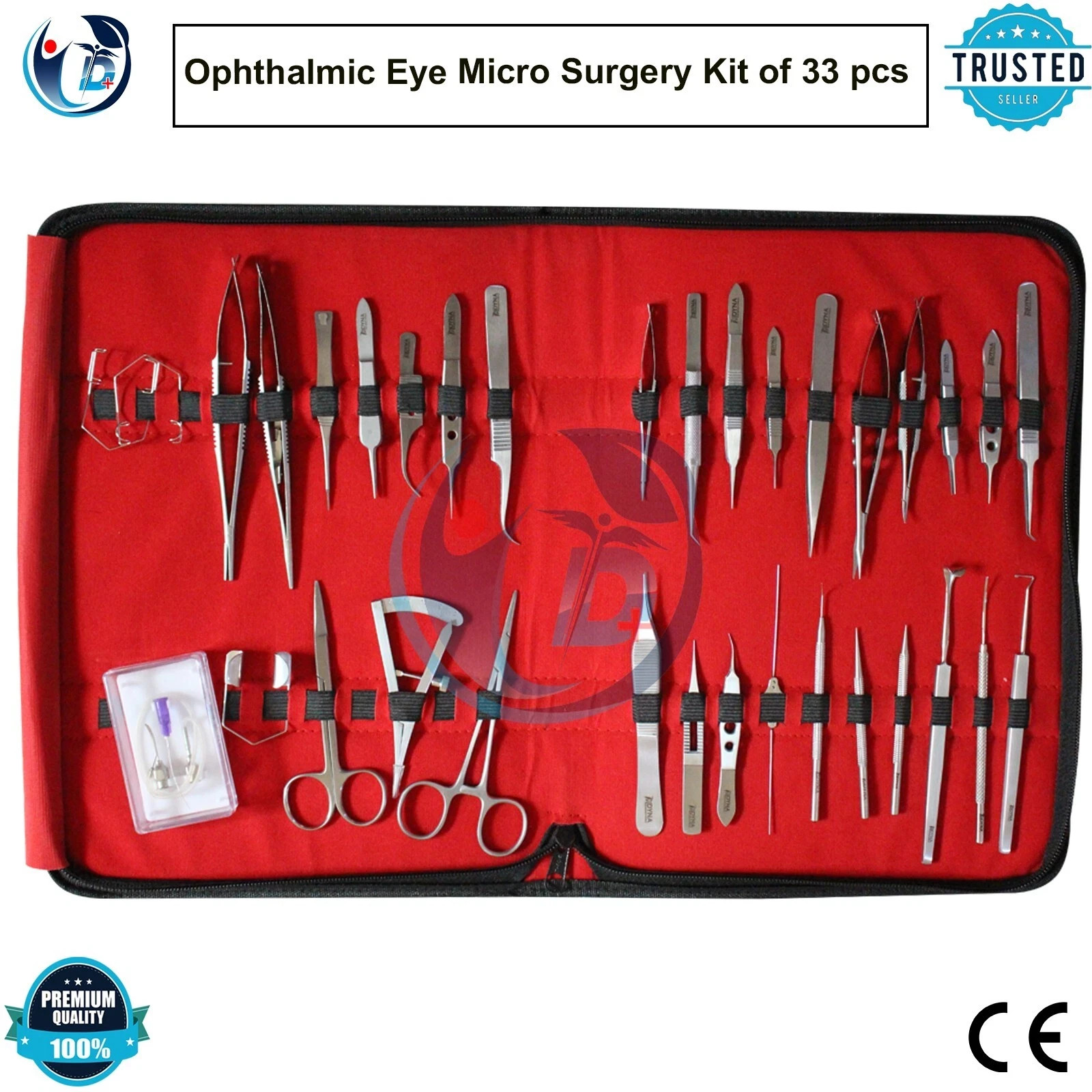 Ophthalmic Eye Micro Surgery Kit of 33 pcs Surgical Instruments SET Kit