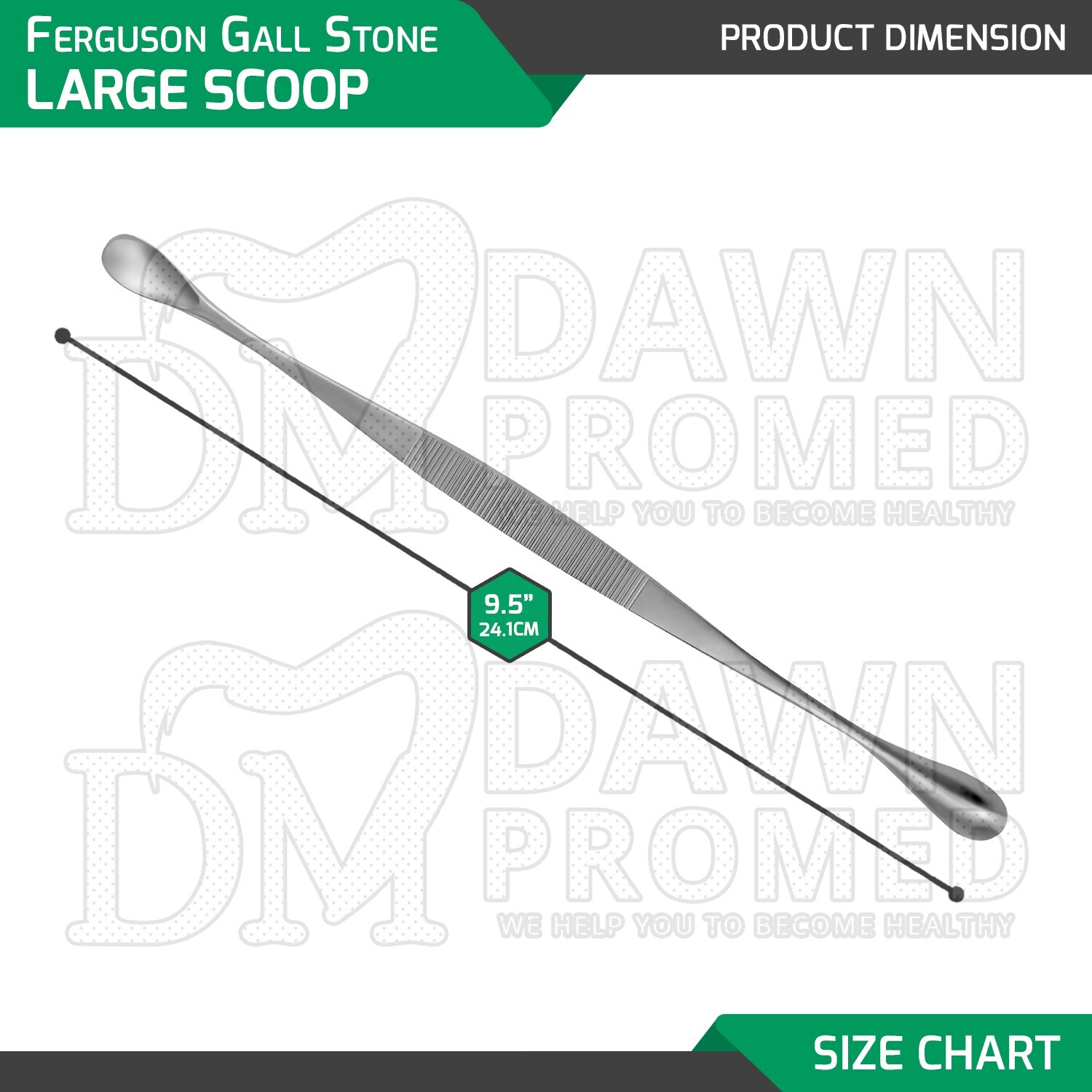 3 Pcs Ferguson Gall Stone Scoop 9.5″ S,M,L Double Ended Set Surgical OB/GYN Inst