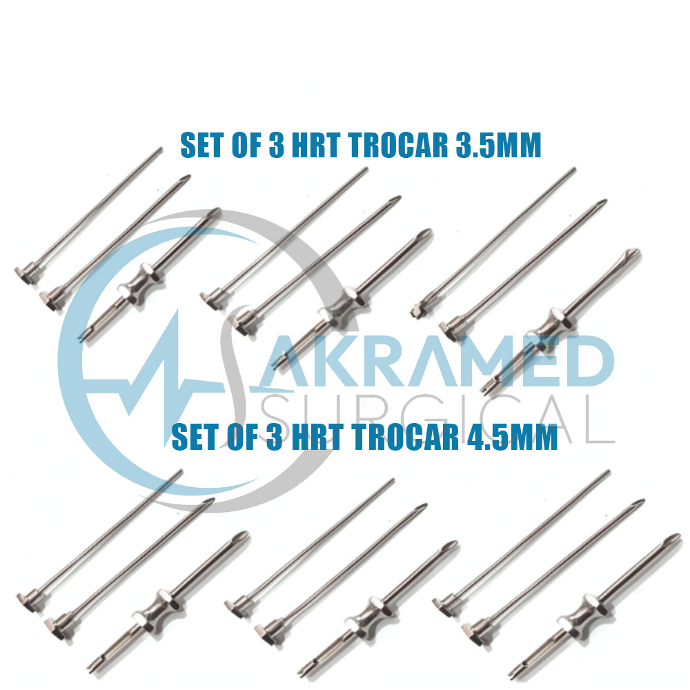 6 Sets of HRT TROCAR 3.5mm And 4.5mm Cannula & Obturator