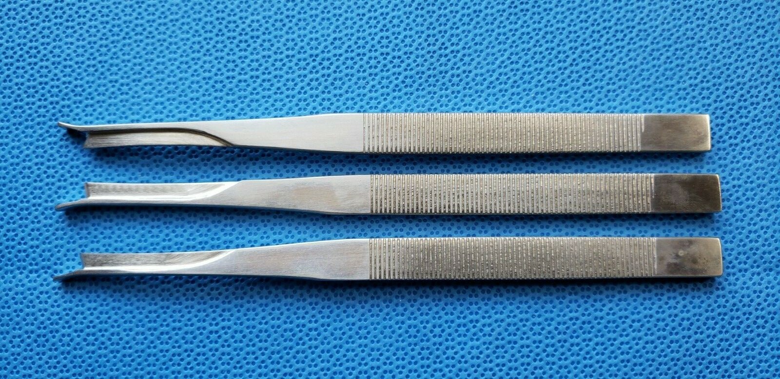 3 Pcs Silver Osteotome 7″ Set With-Single Guard Straight, Right, Left