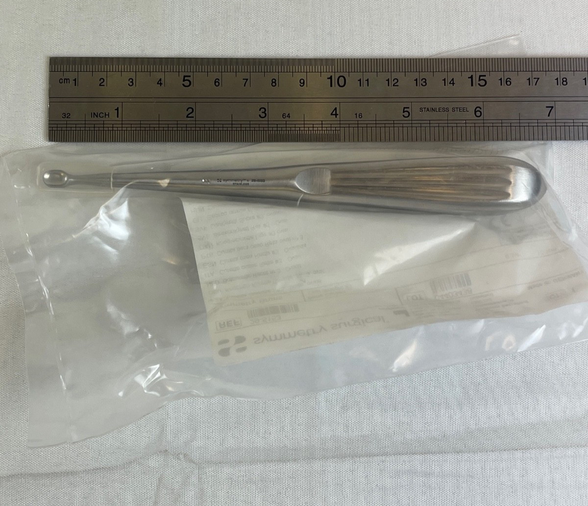 Symmetry Surgical Codman SSI Ultra 29-5153 Bruns Curette Straight Oval #3 Cup