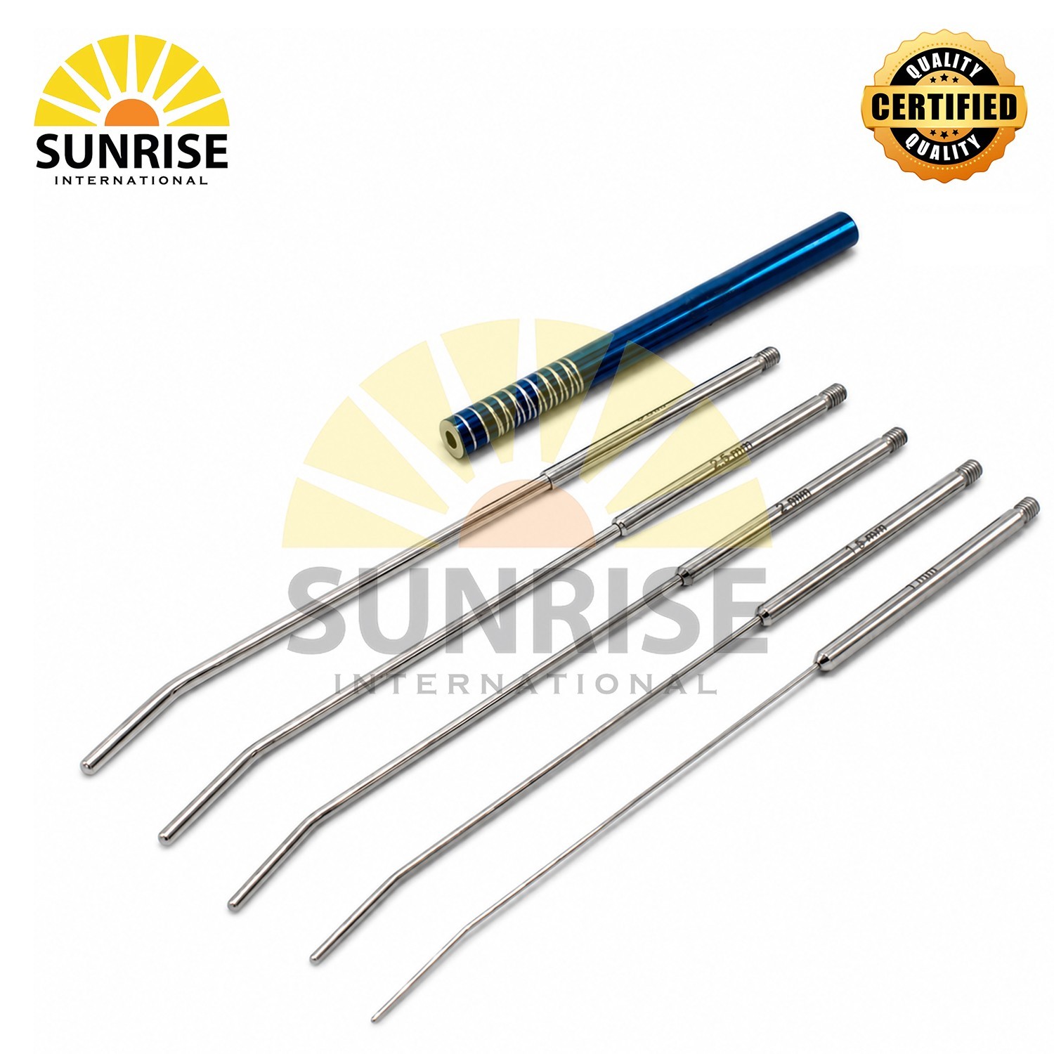 Mini Cervical Uterine Dilator Set With Interchangable Handle 1, 1.5, 2, 2.5, 3mm