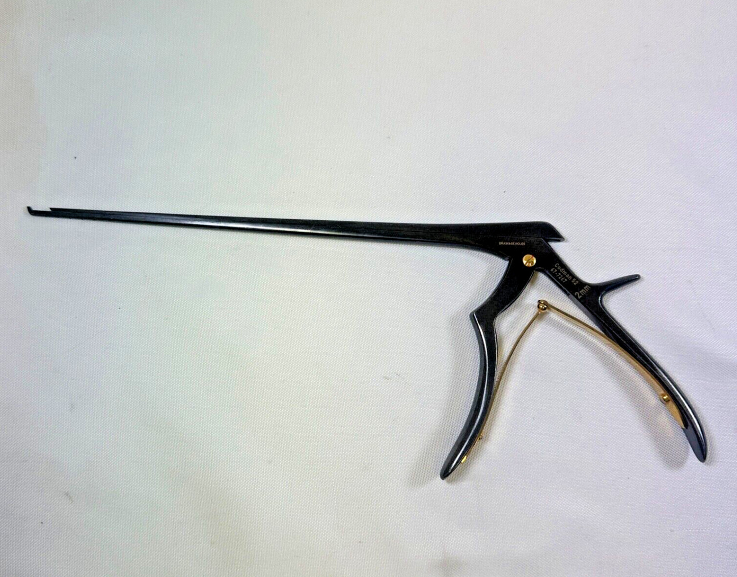 Codman 67-7267 Lumbar Kerrison Ronguer 2mm X 40° X 10” Blackened Neuro Spine