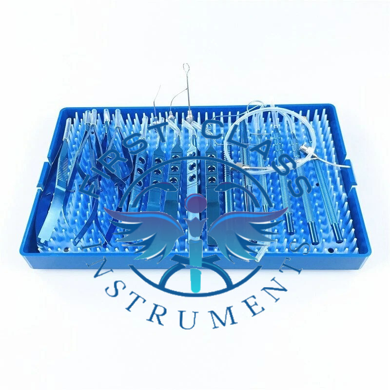 Eye Cataract Titanium Set Ophthalmic Surgical Instruments Set 21 Pcs With Box