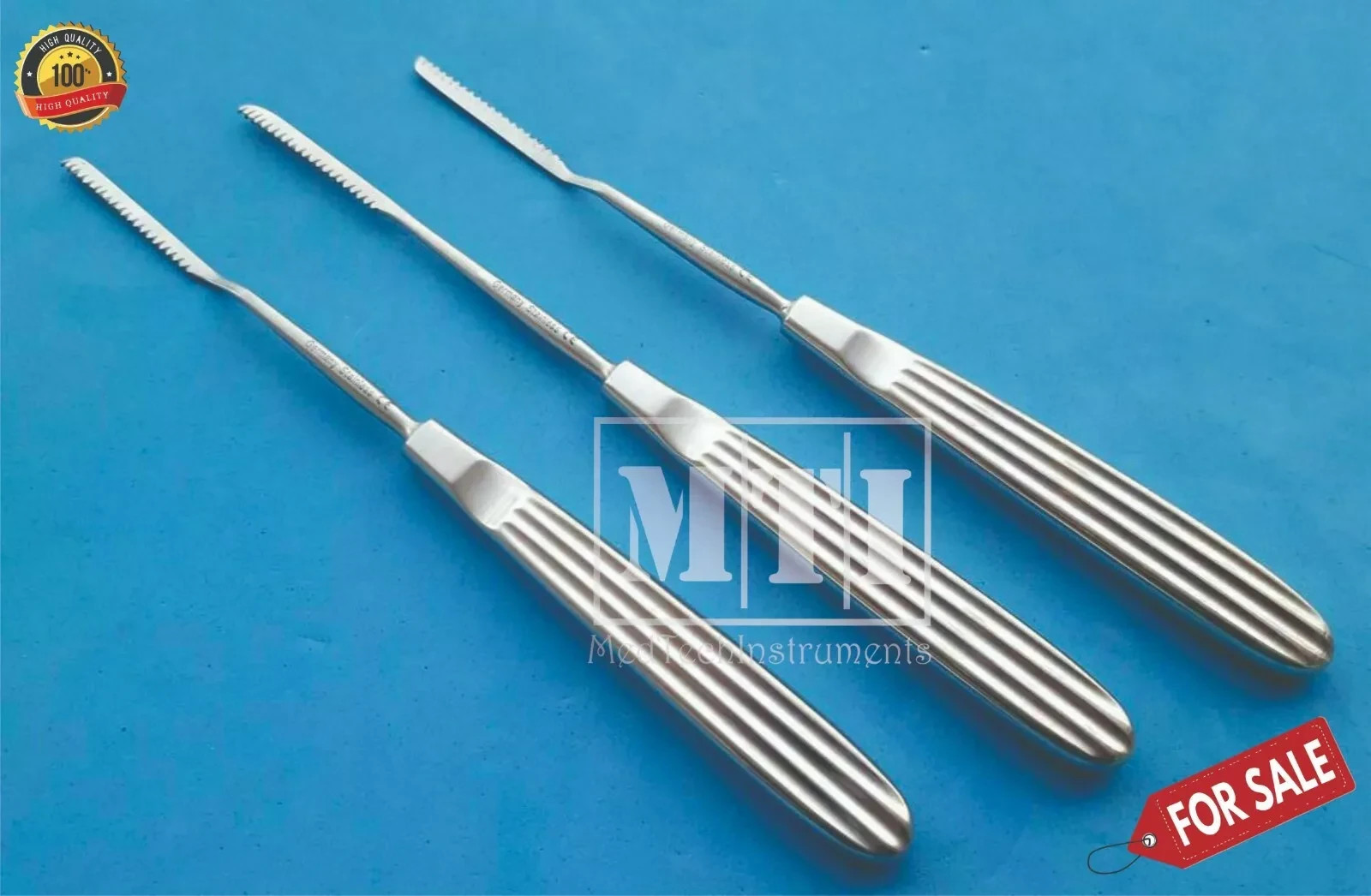 3 Pcs Joseph Nasal Saw Rasps 7” Straight Right Left Serrated Plastic Surgery