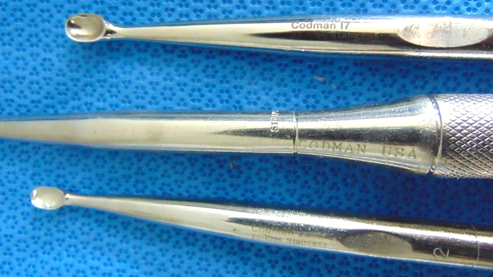 Lot Of 7 AcroMed & Codman Orthopedic Curettes Sizes 00, (2)1, 2, 3, 4 S2229z
