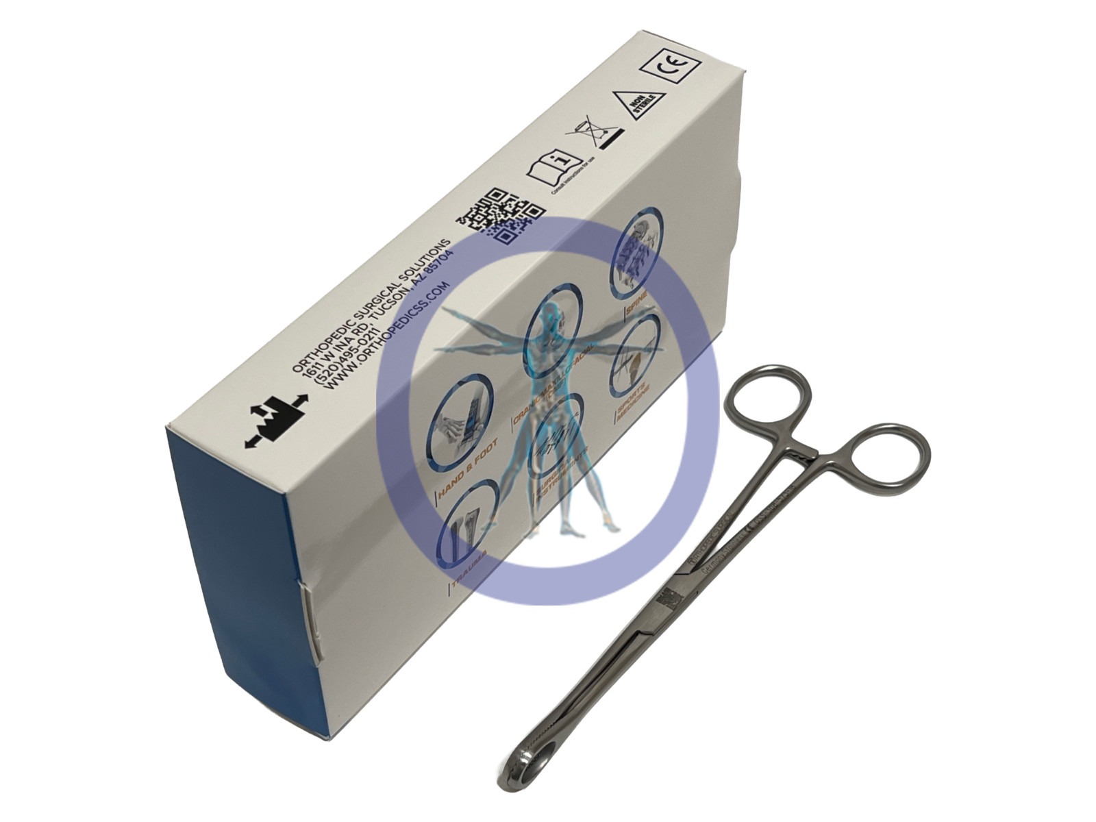 Orthopedic Surgical Foerster Sponge Forceps 7” Straight, Serrated *NEW*