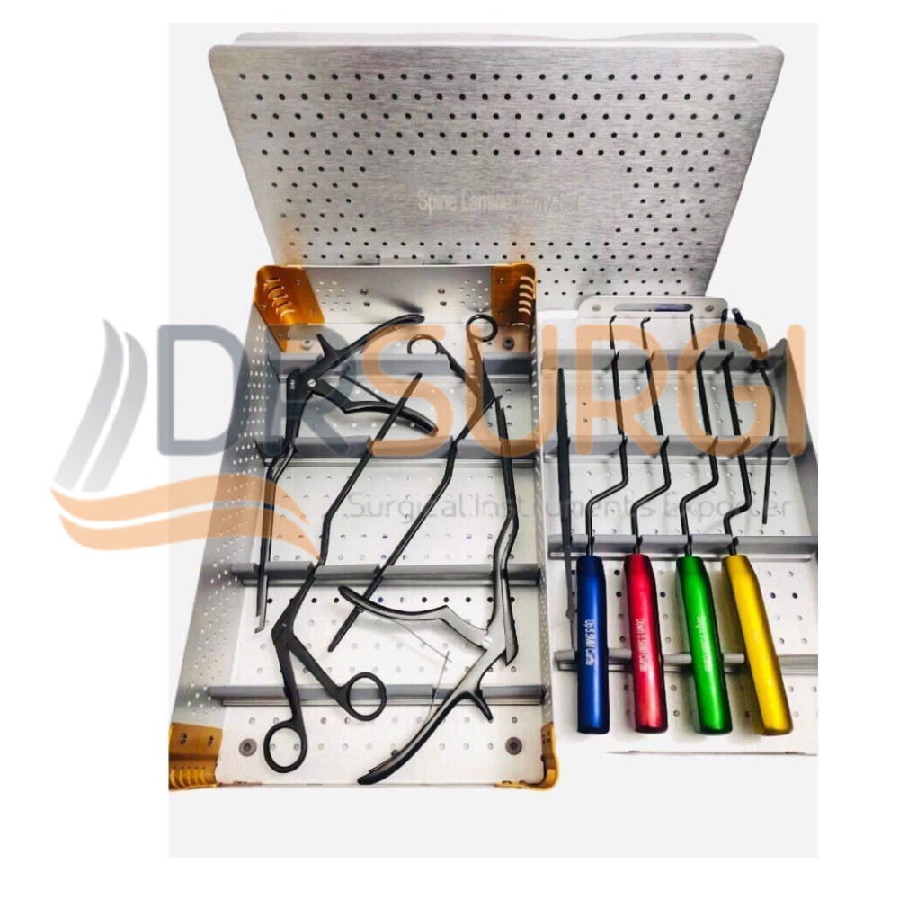 Spine Laminectomy Orthopedic Instruments Set With Aluminum Box Top Quality
