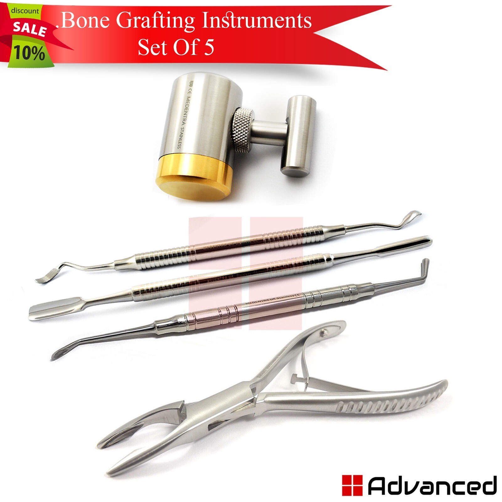 Dental Implant Bone Crusher Mill Grinder Friedman Bone Rongeur Palti Spoon Graft