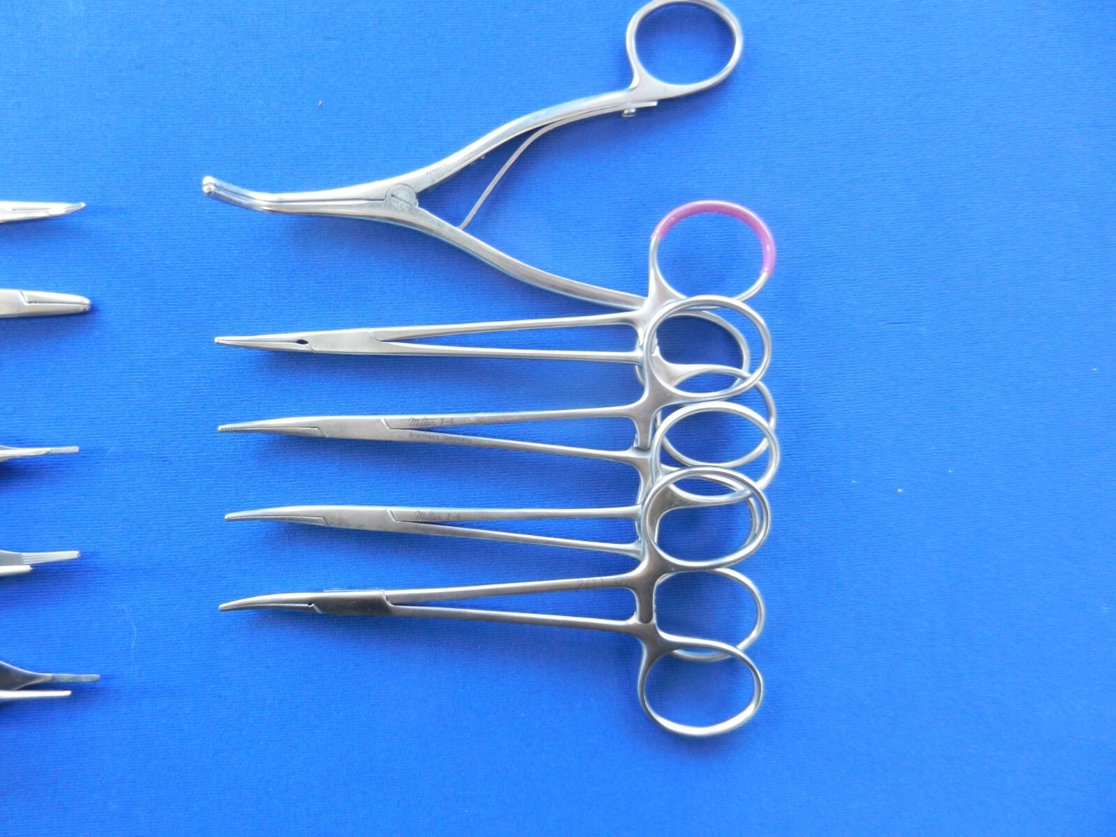 E5460 V. Mueller Miltex Aesculap Lot of 10 Straight & Curved Forceps 12-12.5cm