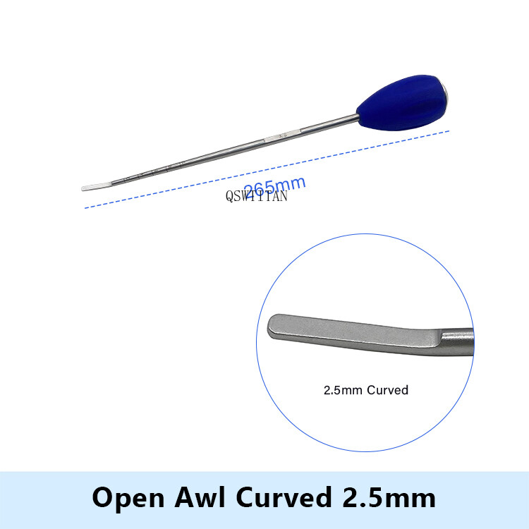 Open Awl Elastic Nail Orthopedic Surgical Instruments Straight / Curved / Sharp