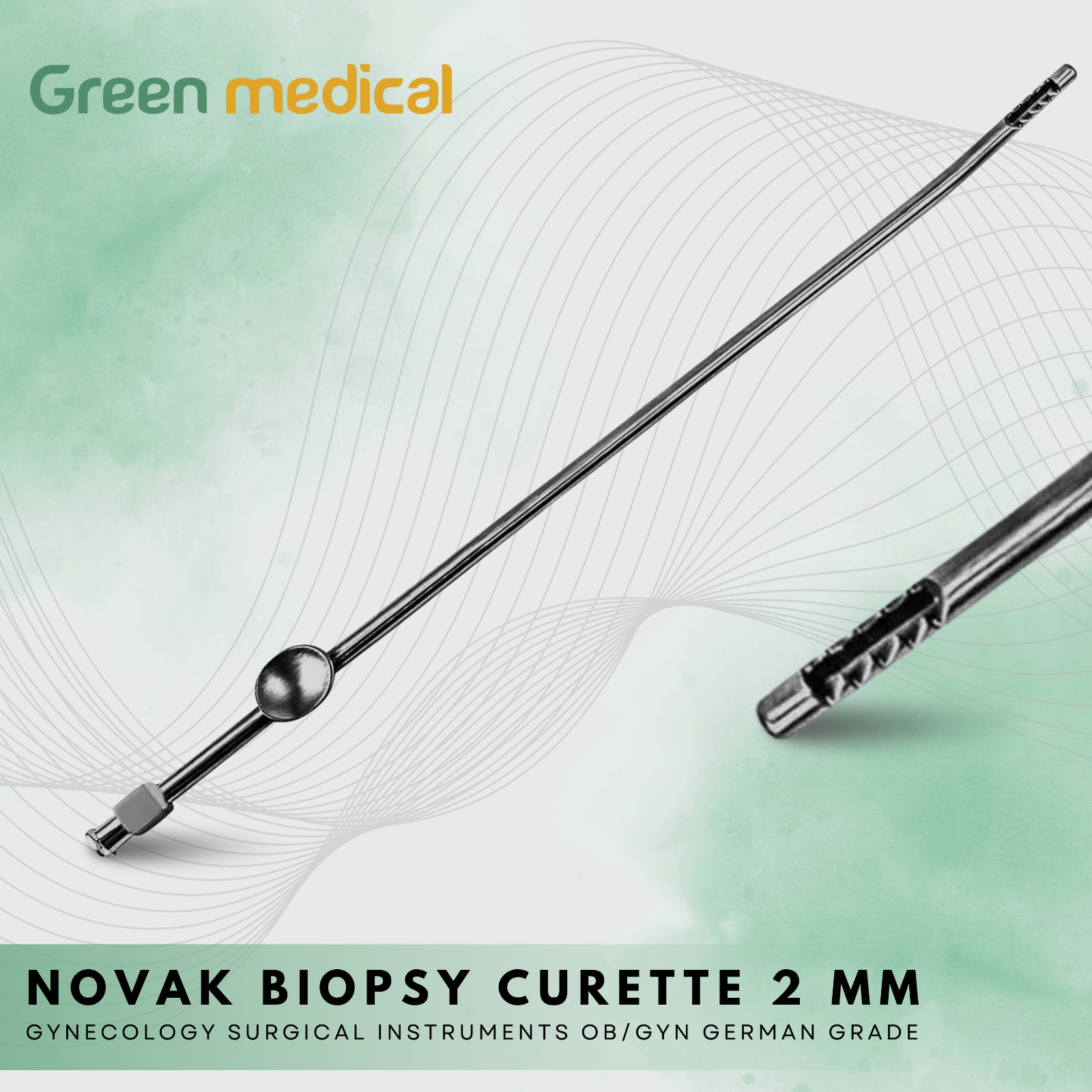 Novak Biopsy Curette 2 mm Gynecology Surgical Instruments OB/GYN German Grade