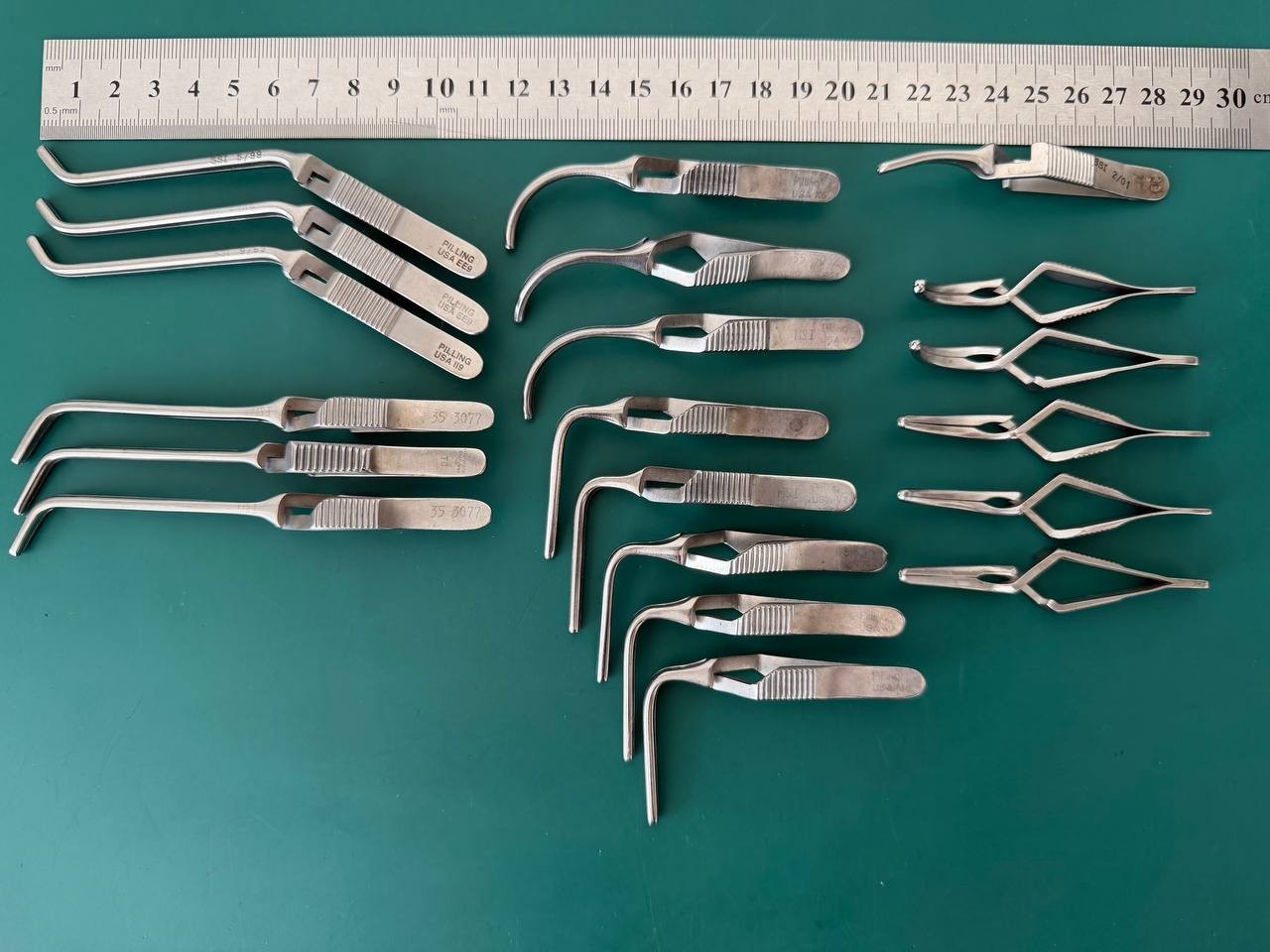 Lot of 20 Pilling Surgical Bulldog Clamp, DeBakey Jaw