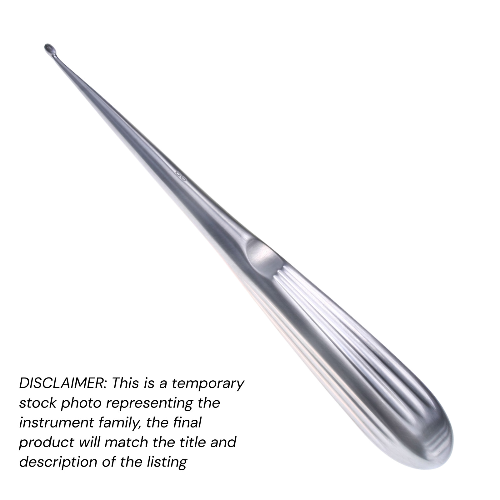 Bruns Curette 6.75″ Straight Oval Cup #6 (8.7×12.6 mm) Stainless EZTEK Premium