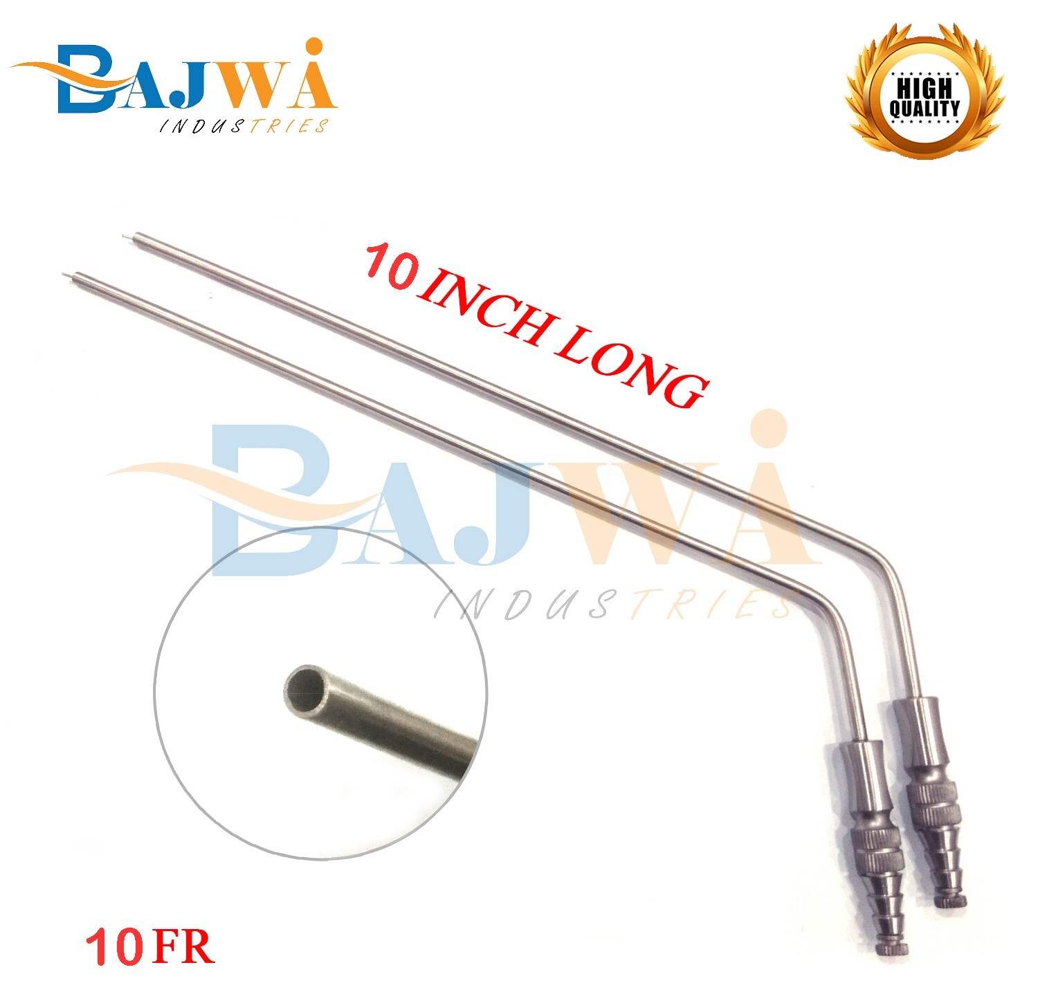 FRAZIERS SUCTION TUBE 12FR INSTRUMENTS 10INCH LONG HIGH QUALITY 2PCS