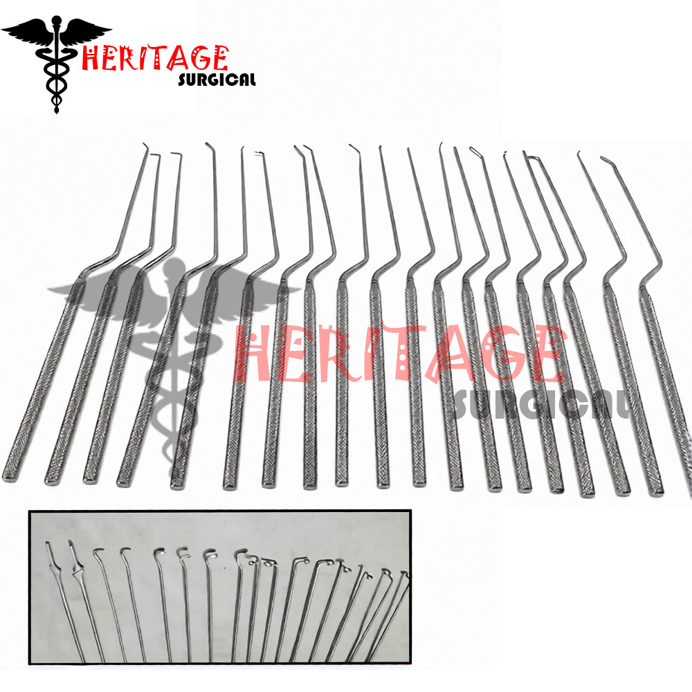 Rhoton micro Dissector Neurosurgical expanded Steel 20 PCs Set Stainless Steel