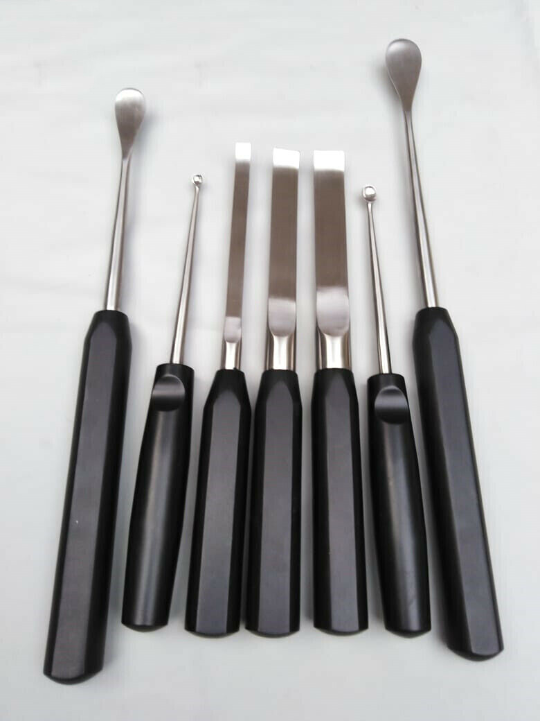 Periosteal Elevator Chisels Bone Curette Orthopedics Spine Instruments 7 PCS A+