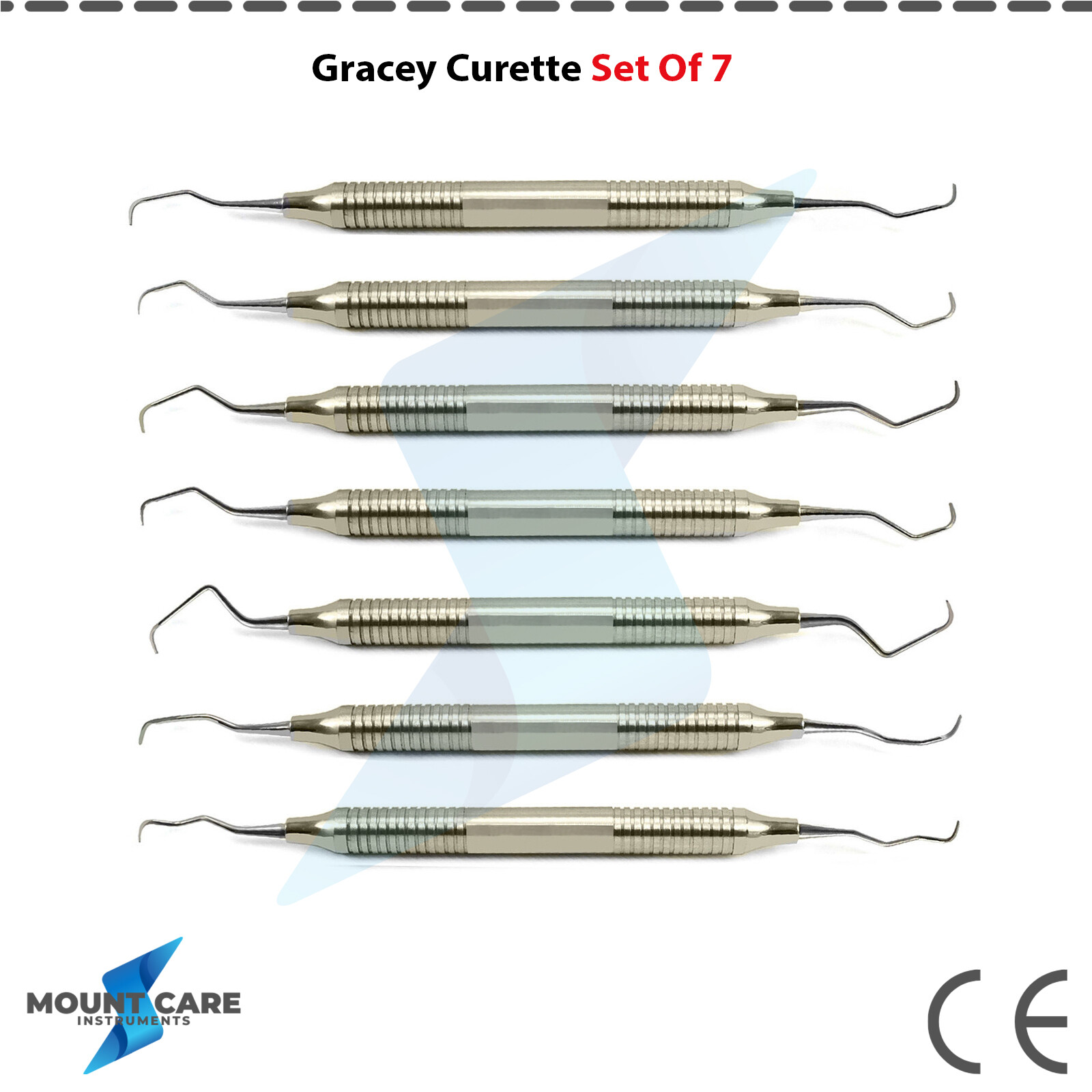 GRACEY CURETTES SET OF 7, PERIODONTAL BONE CURETTES DENTAL SURGICAL INSTRUMENTS
