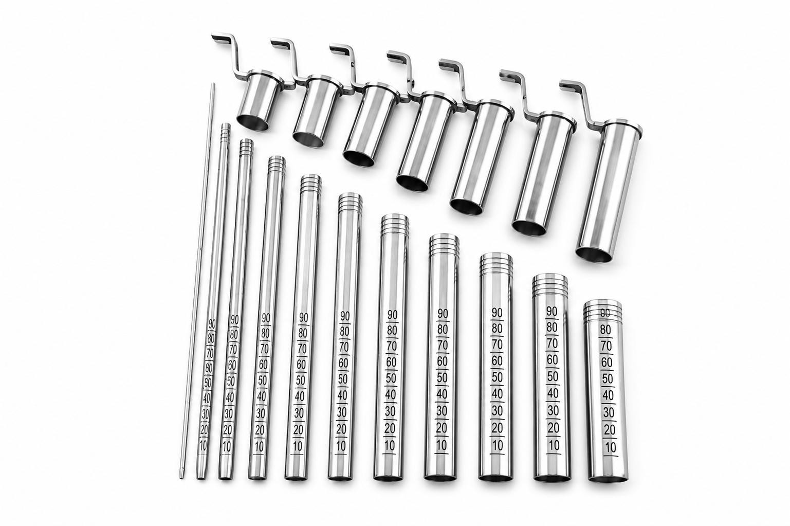 MIS Tubular Retractor Dilators + Neupsy Keys Silver 22-24 mm Surgery Instrument