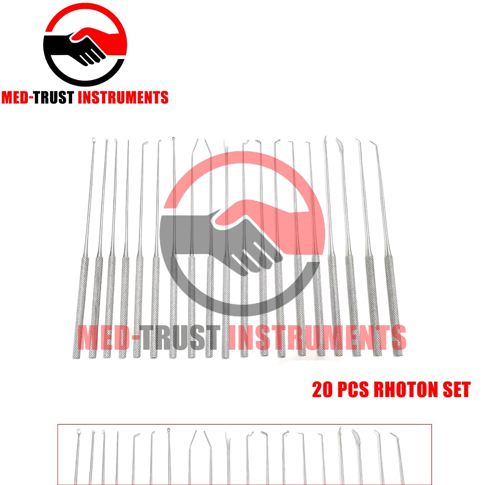 Rhoton Micro Dissectors Set of 20 Pcs Neurosurgery Instruments Stainless Steel