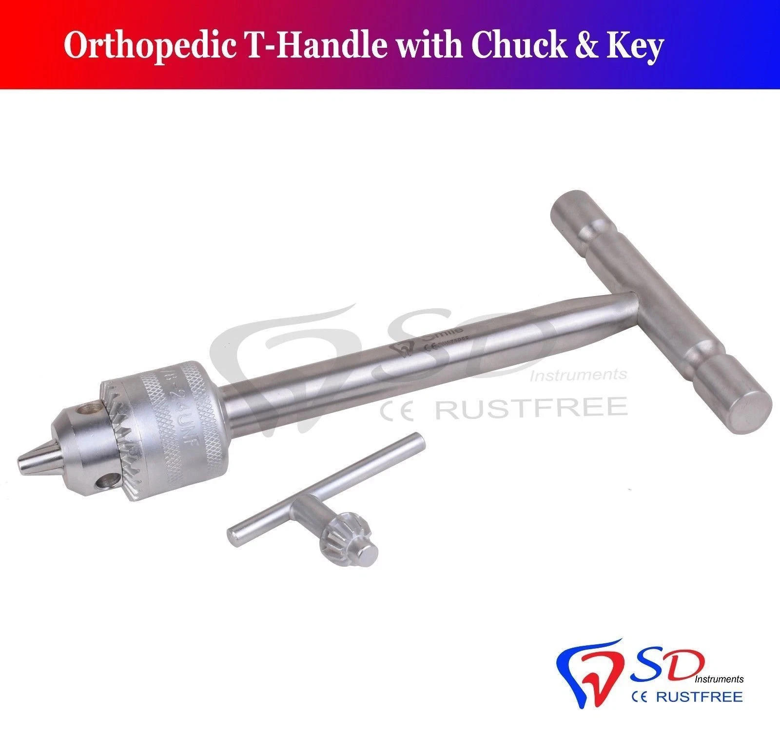 Orthopedic T- Handle With Chuck & Key Orthopedic Veterinary Surgery Instruments
