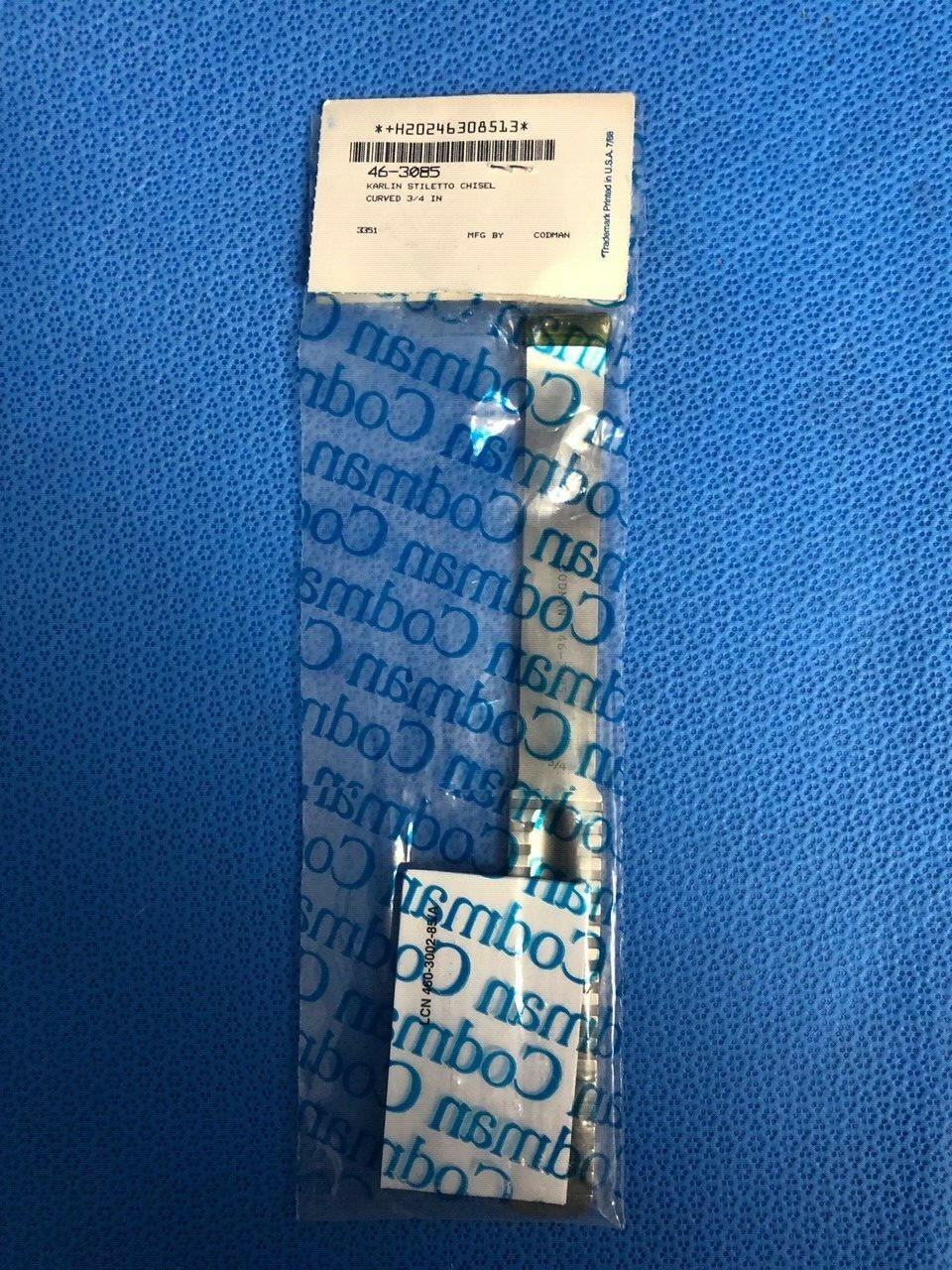 Codman SSI 46-3085 Karlin Stiletto Curved Chisel 3/4″ Orthopedic Spine Neuro