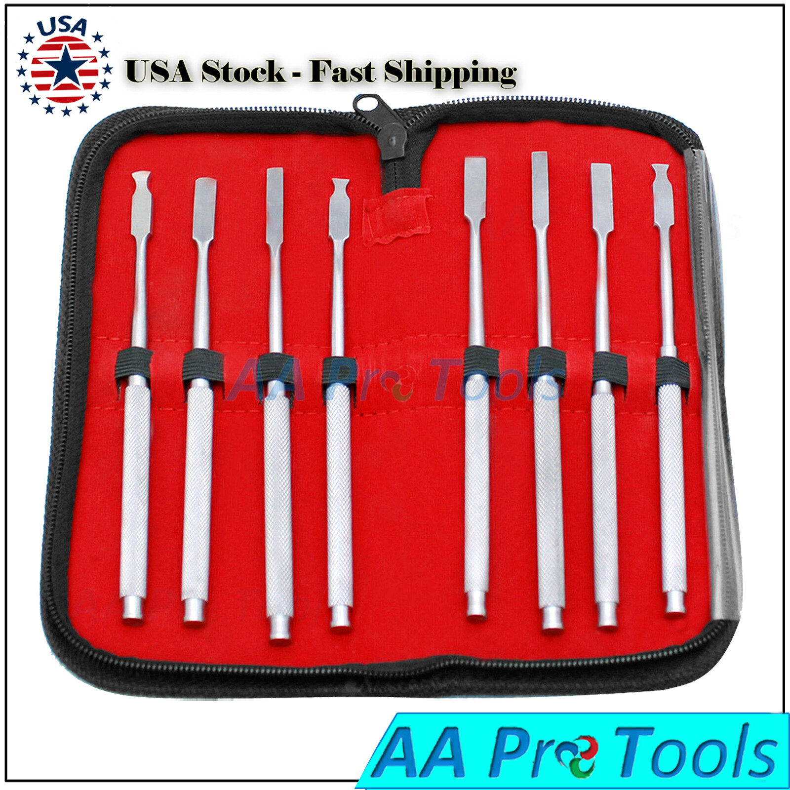 Bone Chisels Set 8 Pcs, Orthopedic Chisels Veterinary Equipment.