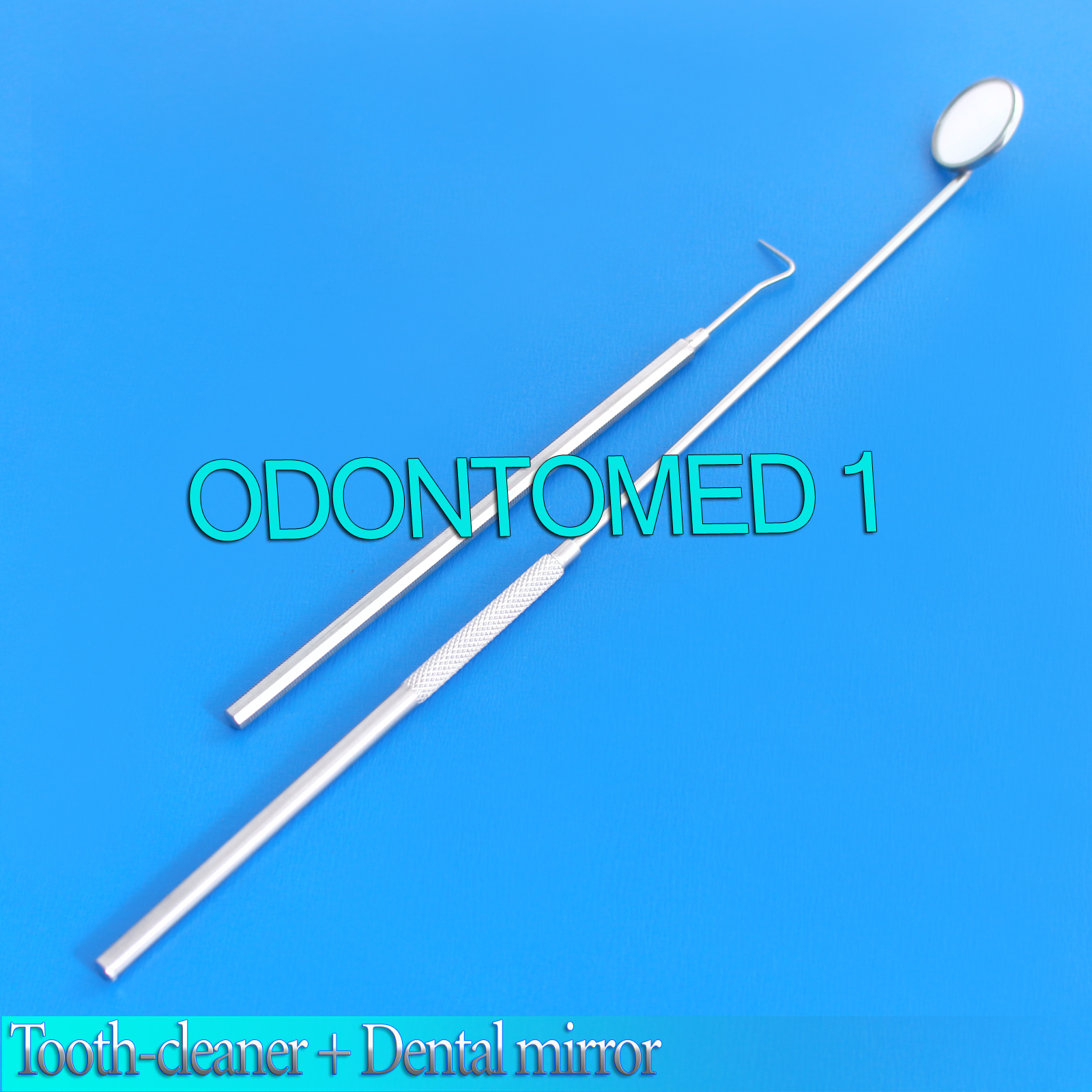 Tooth-Cleaner + Laryngeal Mirror # 4 New Surgical Dental Instruments