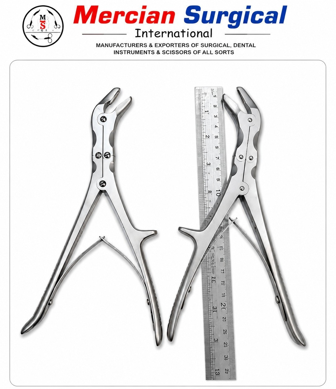 2PCS Echlin Duckbill Bone Nibbler Double Action 23cm 9″ Orthopedic Instrument