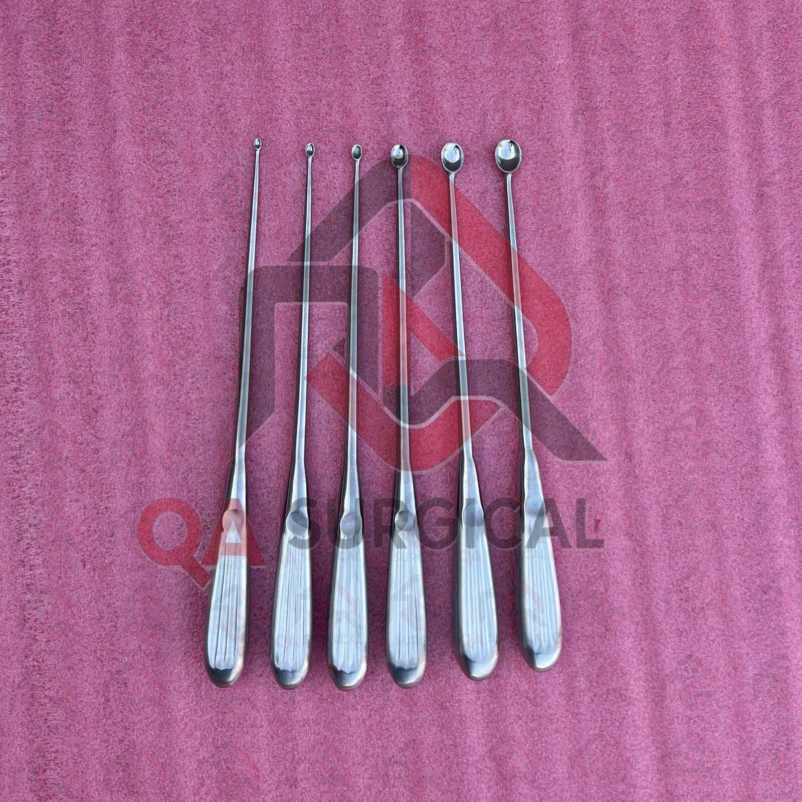 Volkmann Bone Curette Set of 6 Pcs 26 cm Orthopedic, Spine, Surgical Instruments