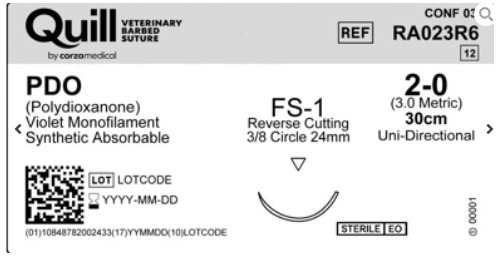 Quill Veterinary Barbed Suture – General Surgery