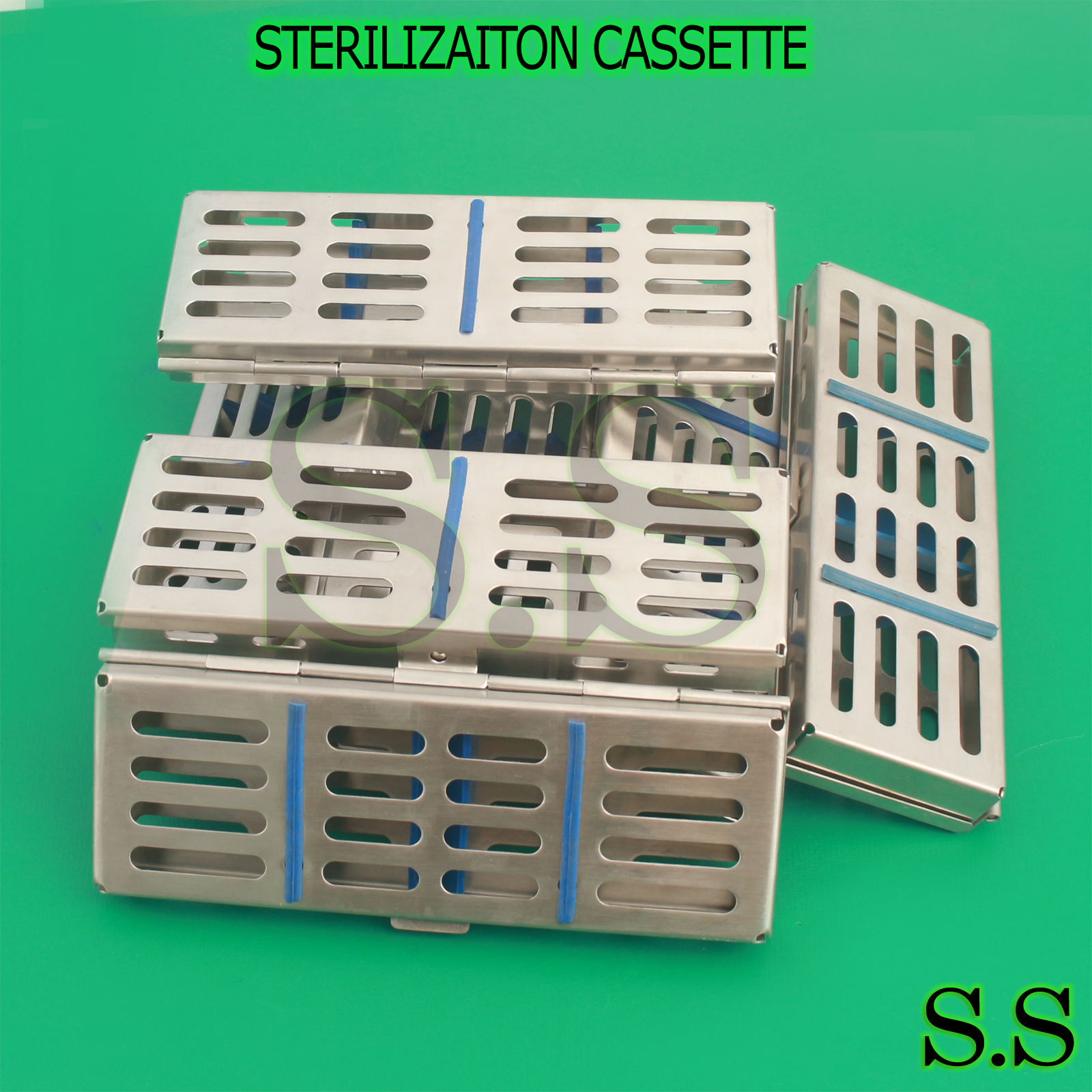 10 DENTAL SURGICAL STERILIZATION CASSETTE RACKS BOX FOR 5 INSTRUMENTS 7″ X 2.5″